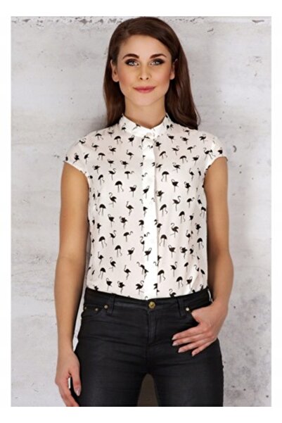 OEM Women's shirt, Flamingo model, white, size S