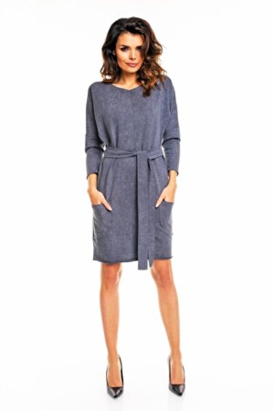 Awama Rochie A133, Bumbac/Spandex, Grafit