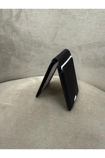 SOYLU MİX iPhone Magsafe Wallet Card Holder 2 Layers Black Genuine Leather