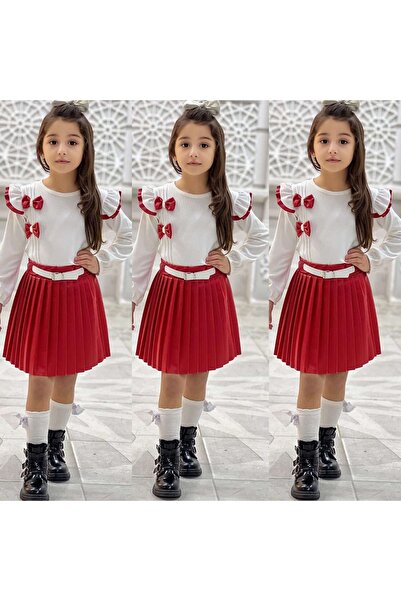 junior baby kids PİLİSELİ DERİ ETEK FİTİLLİ FİYONK DETAYLI PENYE BADY İKİLİ E...