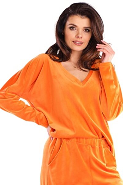 Awama Blouse, Polyester, Orange, One Size