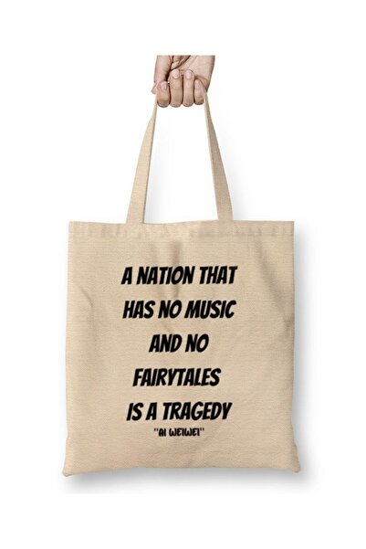 Toyaso Ai Weiwei Quotes Gifts Λευκή υφασμάτινη τσάντα με μακριά λαβή Τσάντα α...