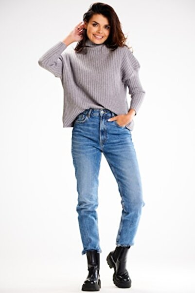 Awama Pulover din viscoză pentru femei, gri, mărime universală