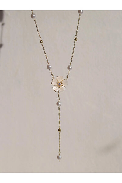 Reorah Collection White Blossom Y Necklace