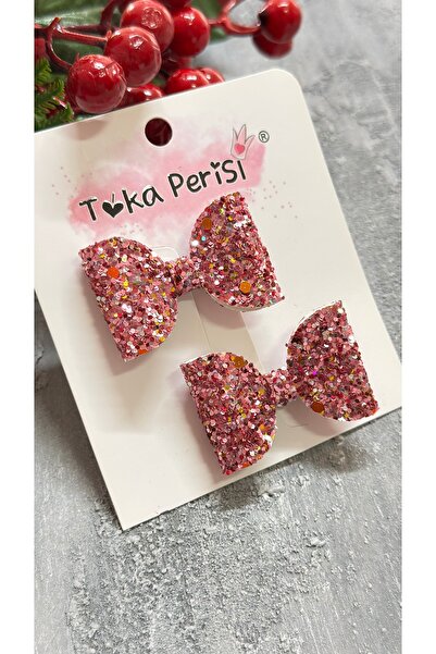 Toka Perisi Mini Luna Pink Mix Bow 2 bucăți cu cataramă (3.2 cataramă cu clem...