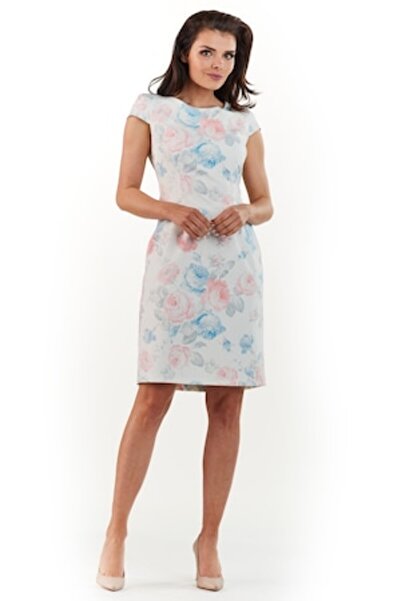 Awama women's dress A225, Polyester, Multicolor, Size S