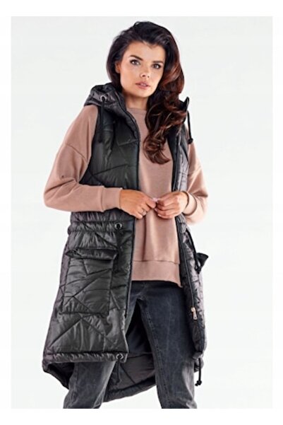 Awama Women's Vest L/XL – Geometric, Black