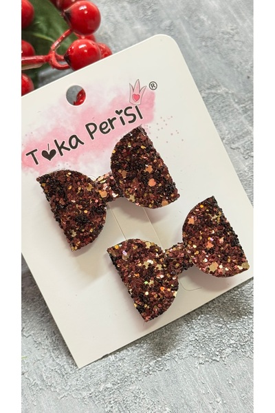 Toka Perisi Mini Luna Kahve Miks Fiyonk Cataramă cu 2 bucăți (cataramă cu cle...