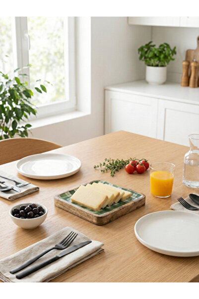 zensori Mango Yeşil ekoseli sunum tabağı