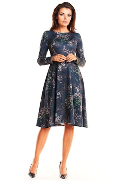 Awama Women's Dress Polyester Navy A250 Size S