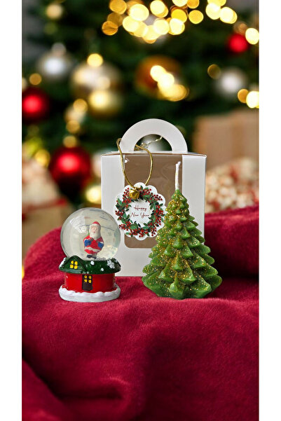 kokuvedoku Noel Hediyesi 2'li Set Kar Küresi Simli Çam Ağacı