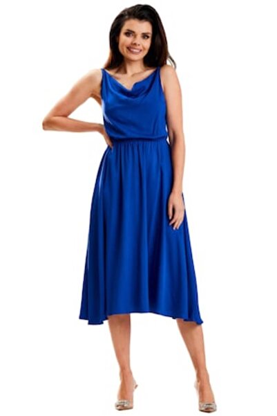 Awama Dress A579, Viscose/Polyester, Blue