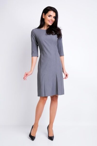 Awama - Dress A158, Gray, XL
