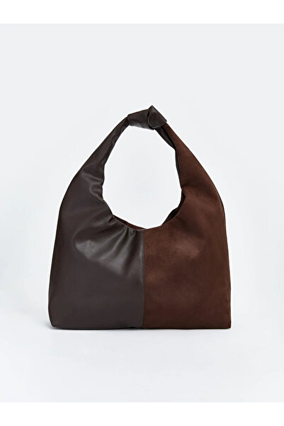 LC Waikiki حقيبة كتف نسائية من جلد الغزال البني