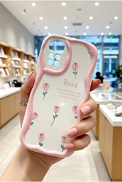 OVADA XIAOMI REDMI NOTE 11 Uyumlu Kamera Korumalı Dalga Kenarlı Gül Baskılı S...