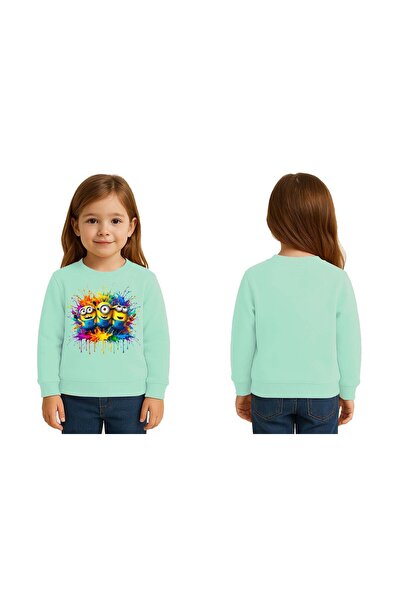 SEDİRLİ Unisex Minions Printed Children's Swaetshirt 3 Thread Raster