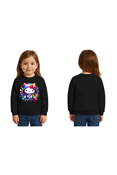 SEDİRLİ Унисекс детска блуза с принт Hello Kitty и 3-нишка ребра