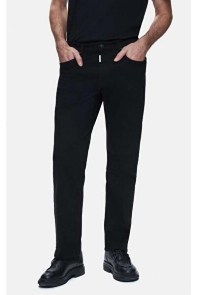 Ltb DANELO Pantaloni negri din denim cu picior drept și talie mijlocie