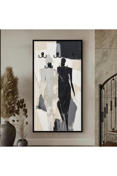 4gdran لوحة قماشية بتصميم تجريدي لتعليق الملابس مع برواز ذهبي مجوف