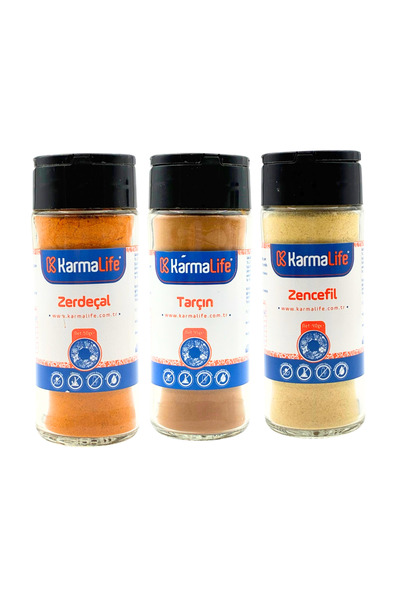 karmalife Zencefil Toz & Zerdeçal Toz & Tarçın Toz 3'lü Set (Salmonella Anali...