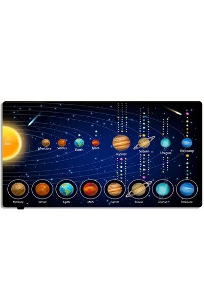 sgeteknoloji Sge Technology 70X30 cm Sun and Planets Anti-Slip Base Speed Surface Gamer Mouse Pad Gaming