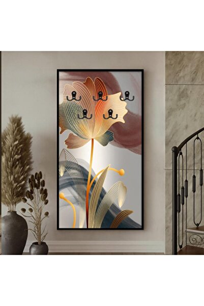 Marktna لوحة قماشية بتصميم مودرن لتعليق الملابس مع برواز فضي مجوف