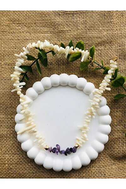 Luba Amethyst Stone Coral Necklace
