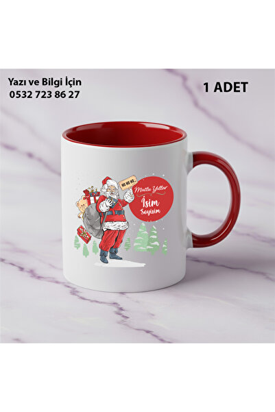 Ceymas Hediyelik Noel Baba Tasarımlı Kişiselleştirilebilir Yılbaşı Özel Baskı...