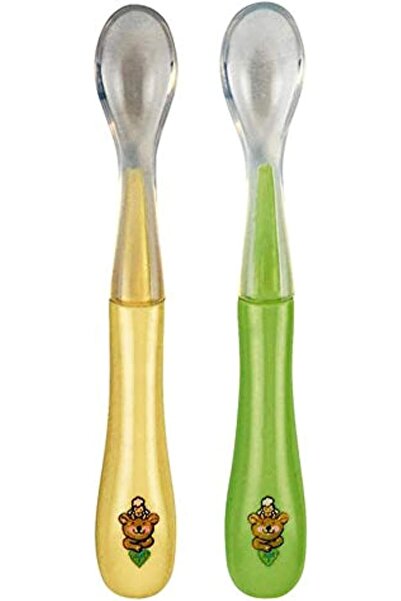 Rotho Babydesign ملاعق سيليكون (عبوة من قطعتين) - أخضر، فانيليا