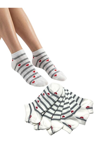 BYNDRSOCKS 6 Pairs Women's Booties Cotton Socks White