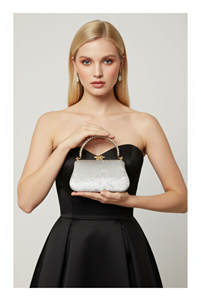 Wedding Fashion Geantă de seară pentru femei din catifea ondulată de lux, cu ...