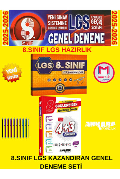 Mozaik Yayınları 2026 İntro 8.Sınıf Tüm Dersler 7 li Genel Deneme+Ankara Güçl...