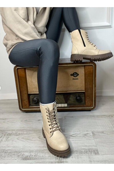 apelles Pantofi Marina Nude Cizme scurte cu fermoar