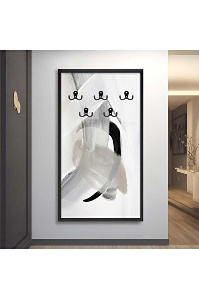 4gdran لوحة قماشية بتصميم تجريدي لتعليق الملابس مع برواز أسود مجوف