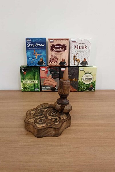 HUNATASARIM 7 Farklı Aroma 'da 70 Adet Geri Akış Tütsü ve Ahşap Geri Akış Tüt...