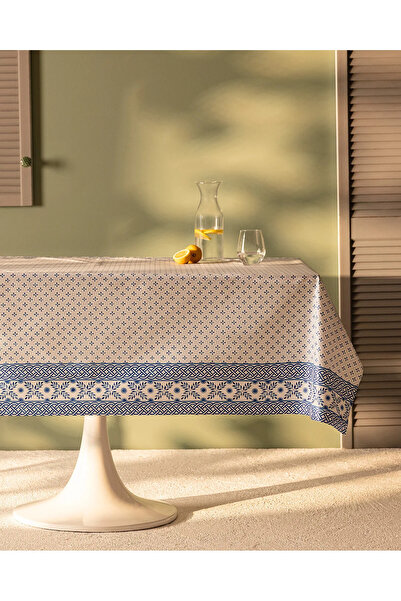 Madame Coco Agnes pvc tablecloth - white/blue