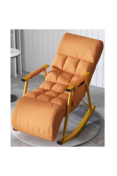 NKX كرسي هزاز قابل للإمالة، إصدار مطور، أرجل ذهبية برتقالية (قماش تقني + قابل للتعديل)