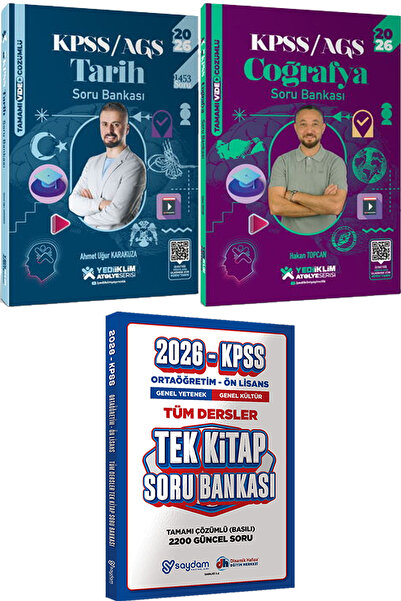 Yediiklim Yayınları 2026 KPSS Atölye Serisi Tarih Coğrafya Soru Bankası - Ort...
