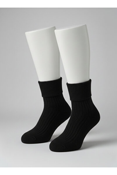 balkonda جوارب نسائية مكونة من قطعتين من صوف الأنغورا، ناعمة ودافئة للشتاء، باللونين الوردي والأسود