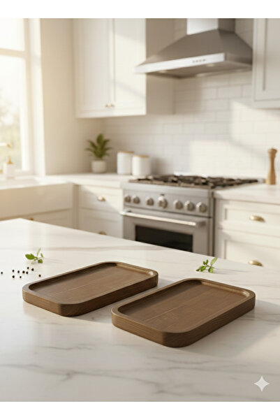 Dia Multi-Purpose Wooden Oil Pot Stand Set of 2 – Presentation Plate and Countertop Organizer