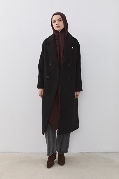 Nihan Reglan Kollu Kruvaze Kaban Siyah