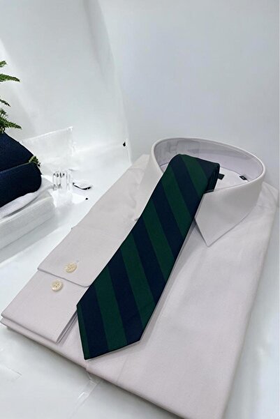 Sarar ربطة عنق من الألياف الدقيقة مقاس 7 سم باللون الأخضر والأزرق الداكن KR-04