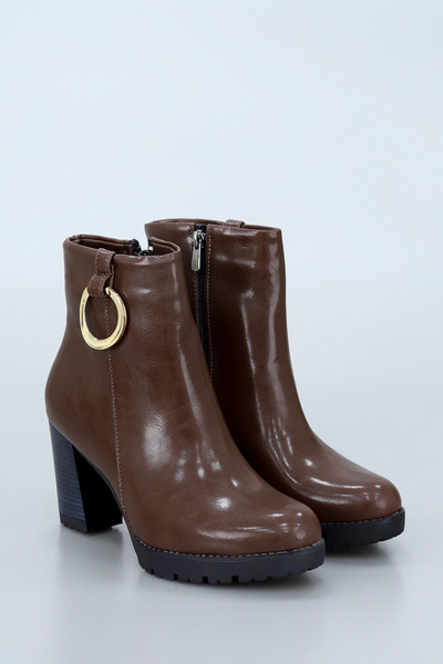 kajal ayakkabı Botine cu toc înalt BLN ST540 cu detaliu cu cataramă inelară