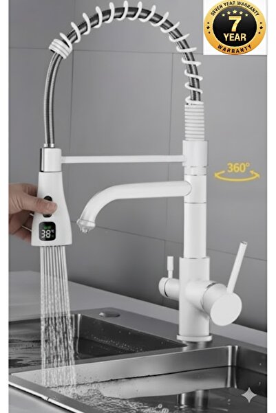 OEM Mutfak Evye Bataryası Dual Flow Su Arıtma Çıkışlı Spiralli Dijital Led Fi...