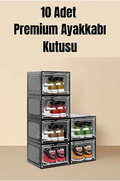 Bambus Premium 10lu Çok Amaçlı Ayakkabılık ve Ayakkabı Düzenleme Kutusu – Mod...