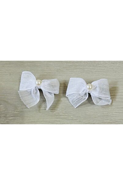 petitbee home White Pearl Ribbon Women'S, Children'S, Baby's Hair Clip