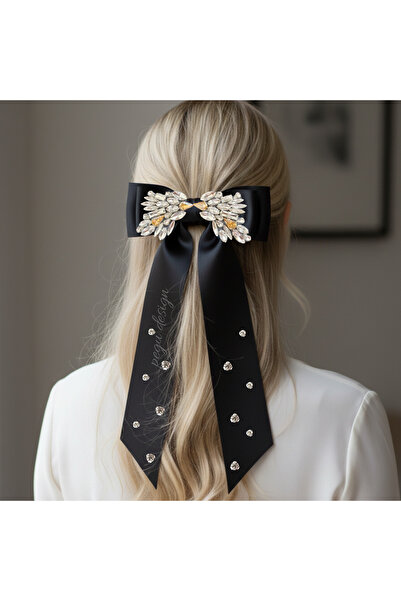 pegu baby collection CUREA AUTOMATĂ DE SATIN NEGRU CU DESIGN SPECIAL CU PIETRE