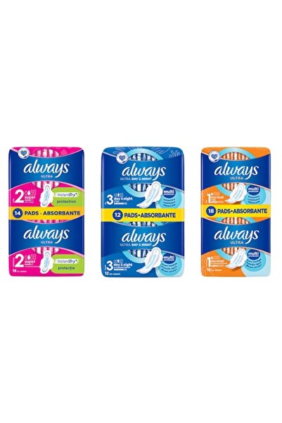Always Set 44 Pieces Pads, 14 Super Wings, 12 Day & Night, 18 Normal Wings