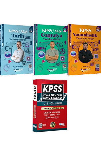 Yediiklim Yayınları 2026 KPSS Atölye Tarih Coğrafya Vatandaşlık Video Ders No...