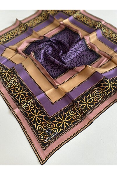 Vissona Eșarfă de mătase Tivil 14229 - 0022 - 0019 Pudra Lila Model etnic